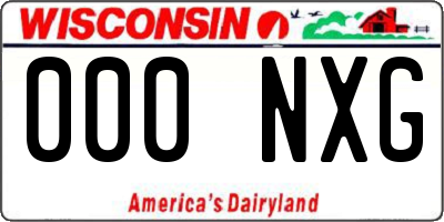 WI license plate 000NXG