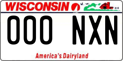 WI license plate 000NXN