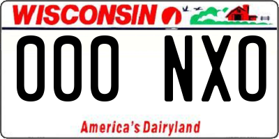 WI license plate 000NXO