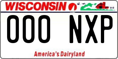 WI license plate 000NXP