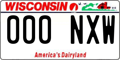 WI license plate 000NXW