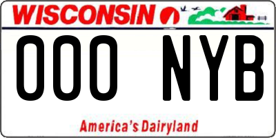 WI license plate 000NYB