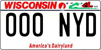 WI license plate 000NYD