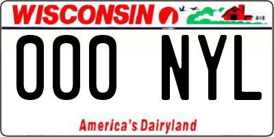 WI license plate 000NYL