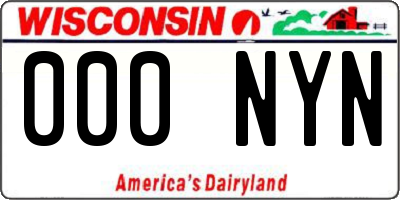 WI license plate 000NYN