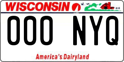 WI license plate 000NYQ