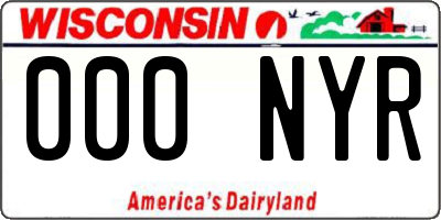 WI license plate 000NYR