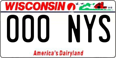 WI license plate 000NYS