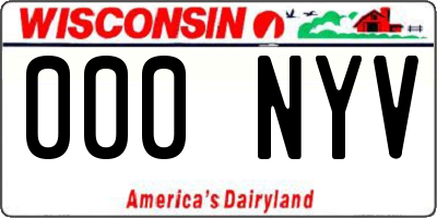 WI license plate 000NYV