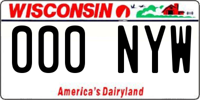 WI license plate 000NYW