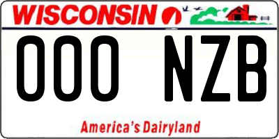 WI license plate 000NZB