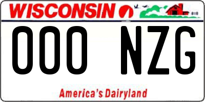WI license plate 000NZG