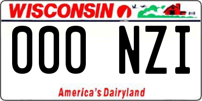 WI license plate 000NZI