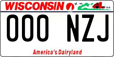 WI license plate 000NZJ