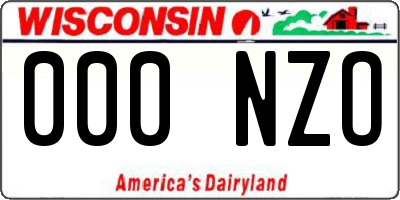 WI license plate 000NZO
