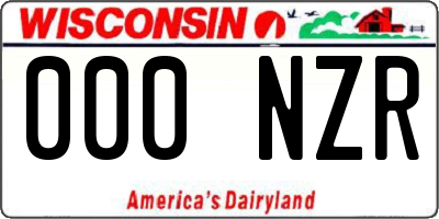 WI license plate 000NZR