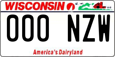 WI license plate 000NZW