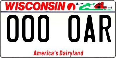 WI license plate 000OAR