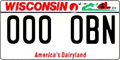 WI license plate 000OBN