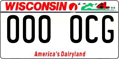 WI license plate 000OCG