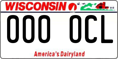 WI license plate 000OCL