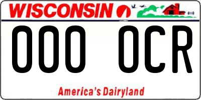 WI license plate 000OCR