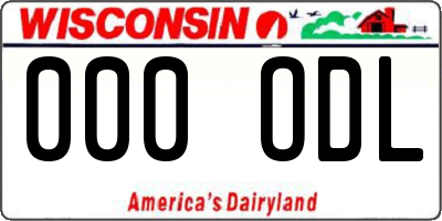 WI license plate 000ODL