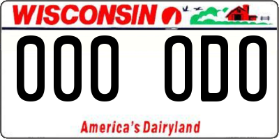 WI license plate 000ODO