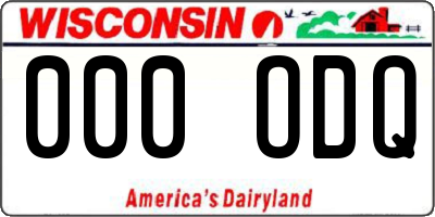 WI license plate 000ODQ