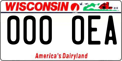 WI license plate 000OEA