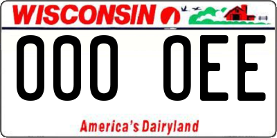 WI license plate 000OEE