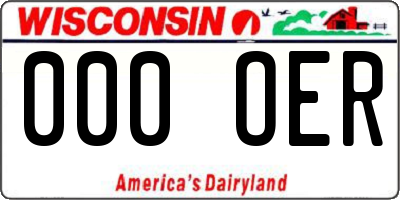 WI license plate 000OER