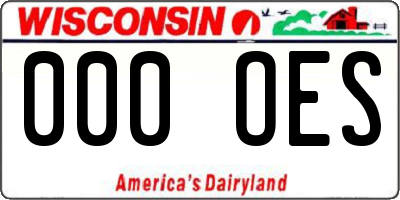 WI license plate 000OES
