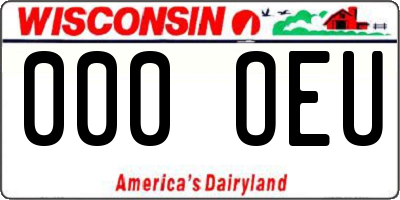 WI license plate 000OEU