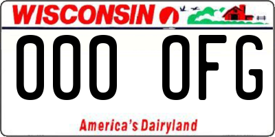 WI license plate 000OFG
