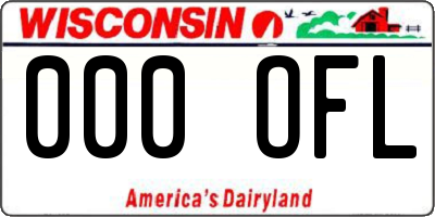 WI license plate 000OFL