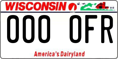 WI license plate 000OFR