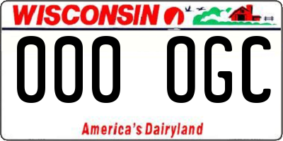 WI license plate 000OGC