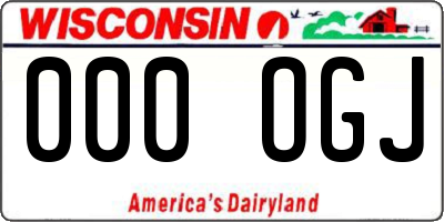 WI license plate 000OGJ