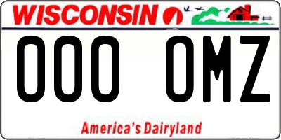 WI license plate 000OMZ