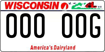 WI license plate 000OOG