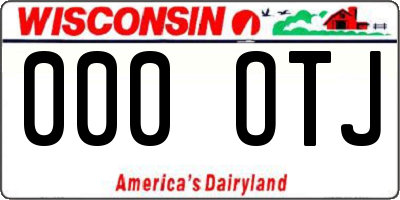 WI license plate 000OTJ