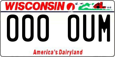 WI license plate 000OUM