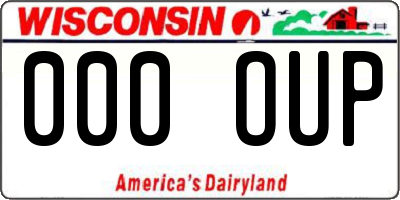 WI license plate 000OUP