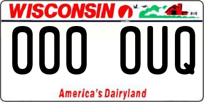 WI license plate 000OUQ