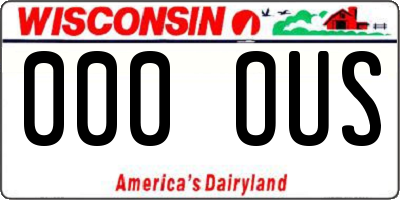 WI license plate 000OUS