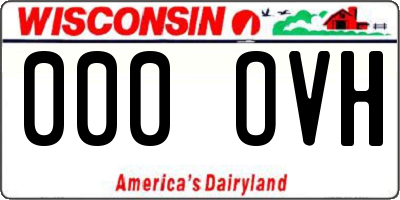 WI license plate 000OVH