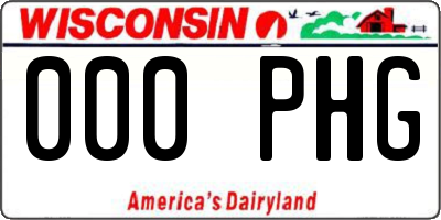 WI license plate 000PHG