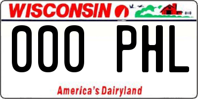 WI license plate 000PHL