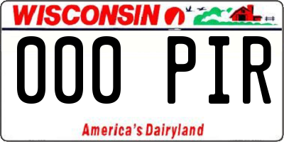 WI license plate 000PIR